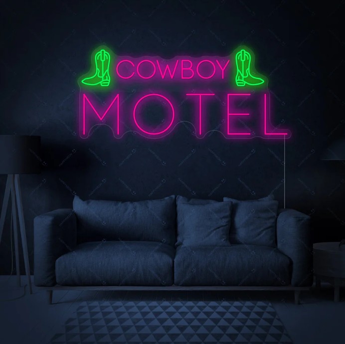 Cowboy Motel Neon Sign