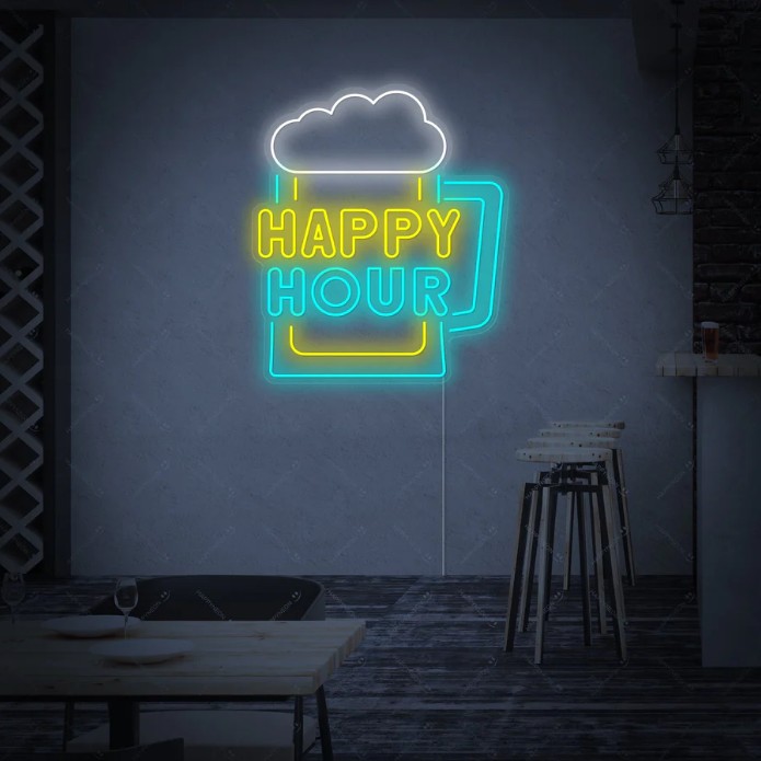 Happy Hour Neon Sign