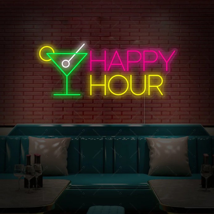 Happy Hour Neon Sign